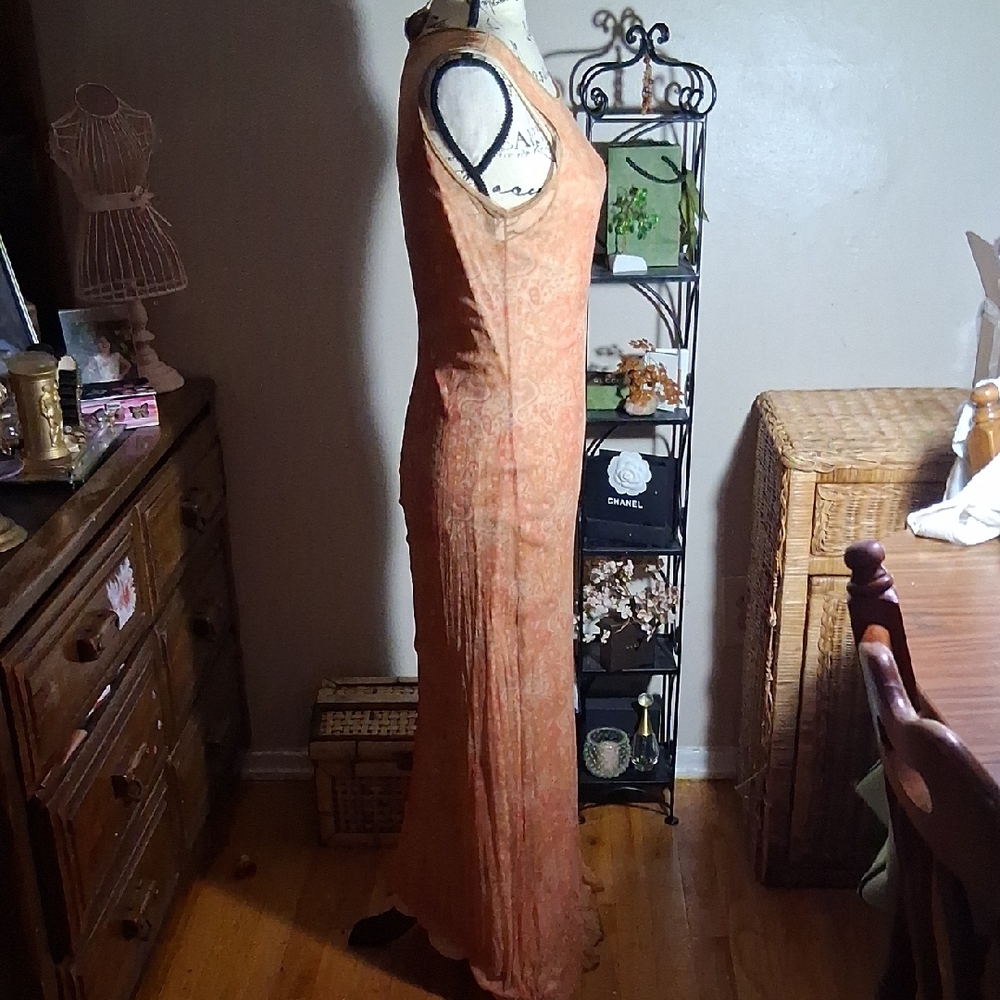 La Belle Orange Sheer Y2K Sleeveless Boho Dress Size M - Picture 9 of 16
